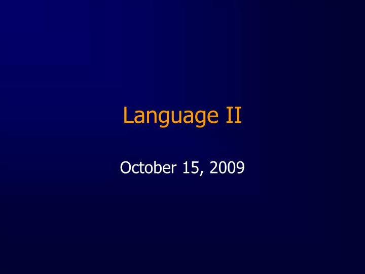 language ii