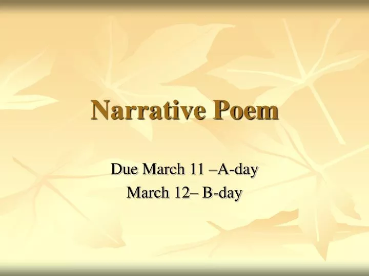 narrative poem