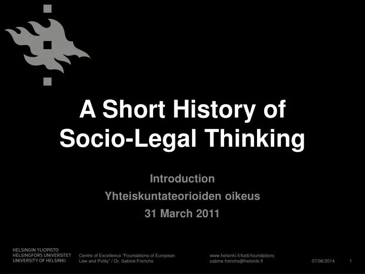 a short history of socio legal thinking