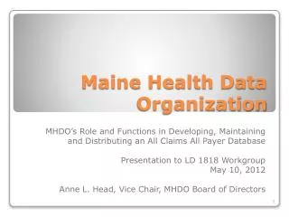 Maine Health Data Organization