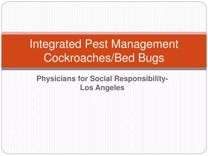 integrated pest management cockroaches bed bugs