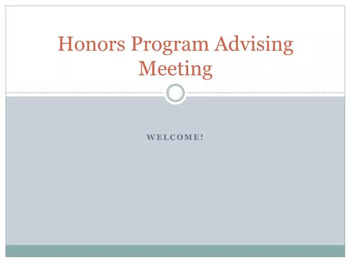 honors program advising meeting