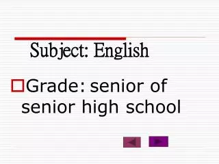 subject english