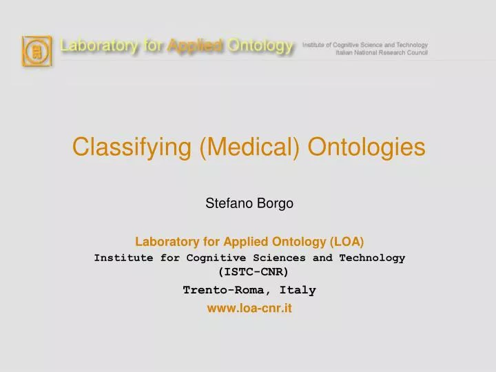 classifying medical ontologies