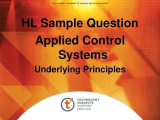 HL Sample Question Applied Control Systems Underlying Principles