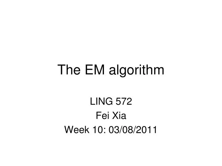 the em algorithm