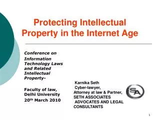Protecting Intellectual Property in the Internet Age