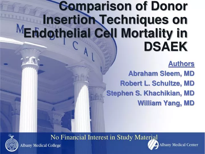 comparison of donor insertion techniques on endothelial cell mortality in dsaek