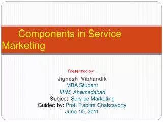 Components in Service Marketing