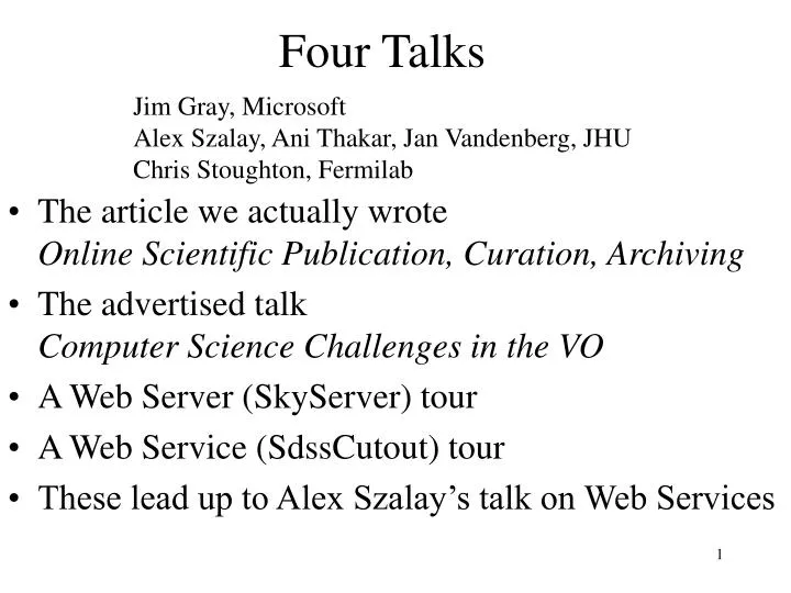 four talks