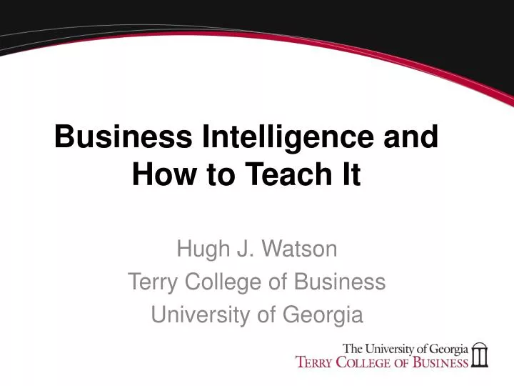 business intelligence and how to teach it