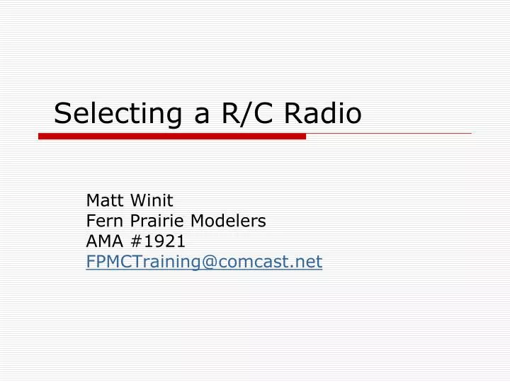 selecting a r c radio