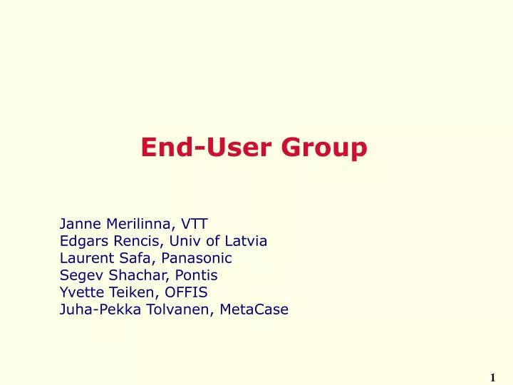end user group