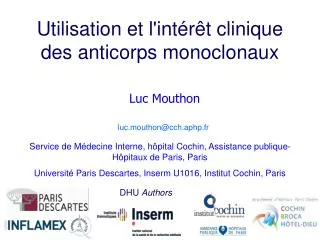 Utilisation et l'intérêt clinique des anticorps monoclonaux