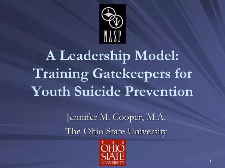 a leadership model training gatekeepers for youth suicide prevention