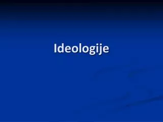 Ideologije