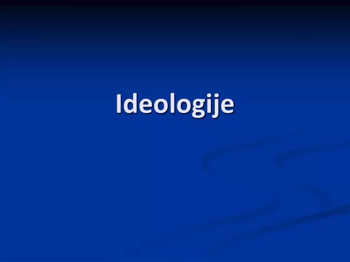 ideologije