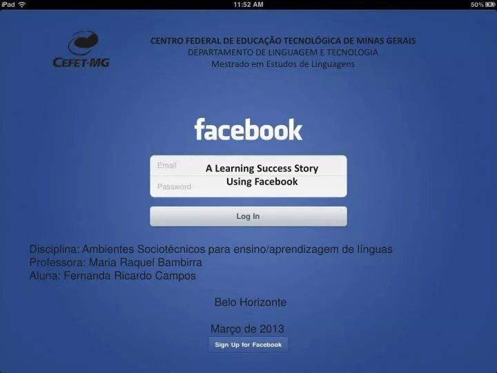 a learning success story using facebook