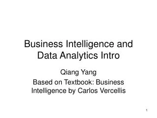 Business Intelligence and Data Analytics Intro