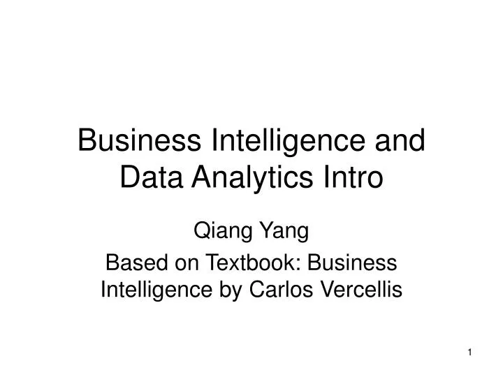 business intelligence and data analytics intro