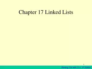Chapter 17 Linked Lists