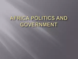 Africa politics and government