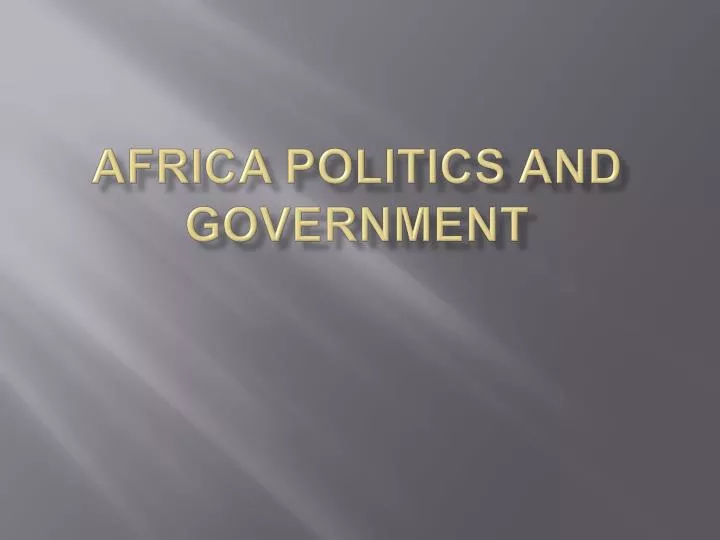 africa politics and government