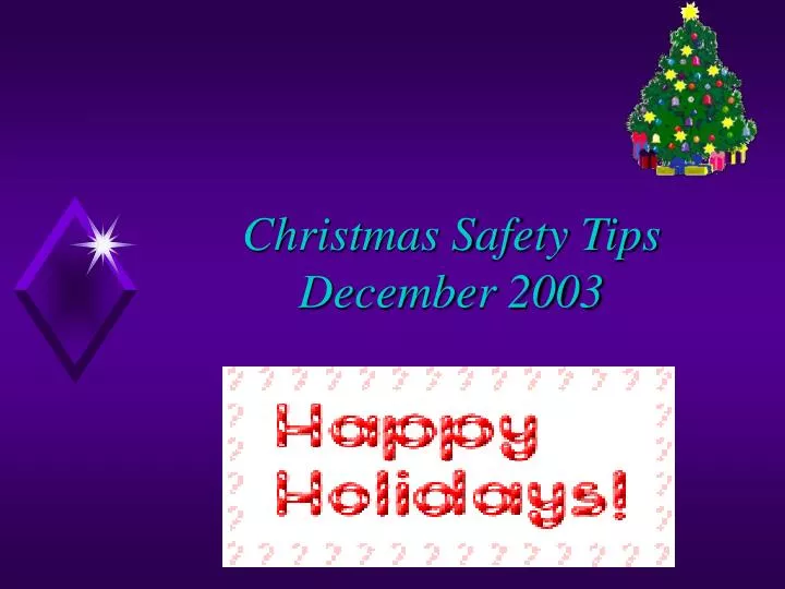 christmas safety tips december 2003