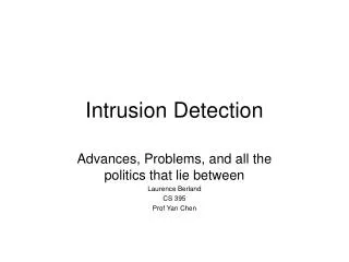 Intrusion Detection