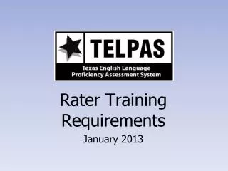 Rater Training Requirements January 2013