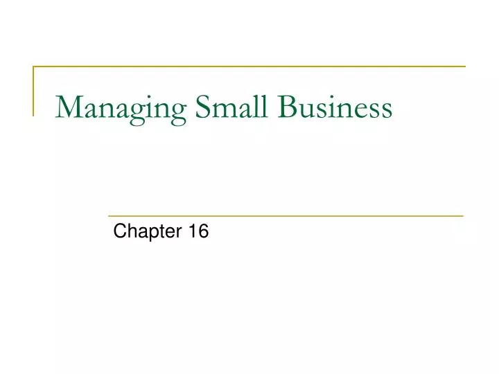 managing small business