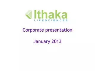 Corporate presentation January 2013