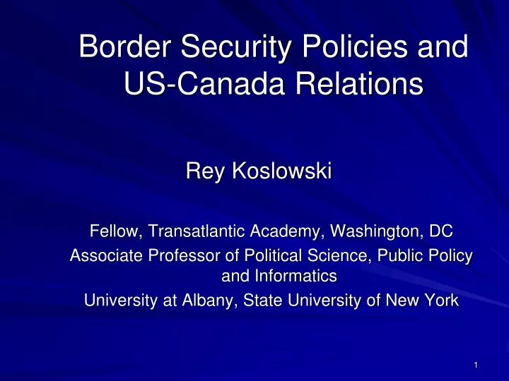 border security policies and us canada relations