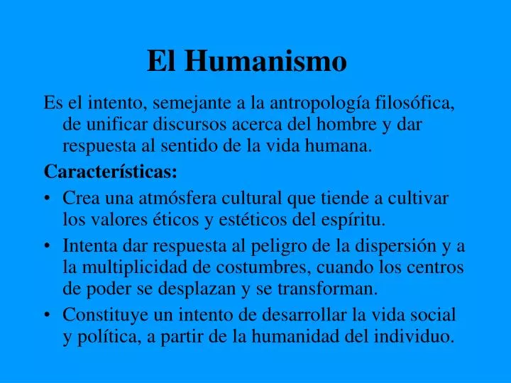 el humanismo