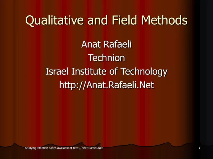 qualitative and field methods