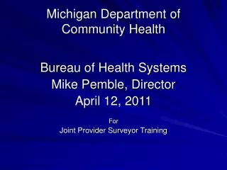 Michigan Department of Community Health