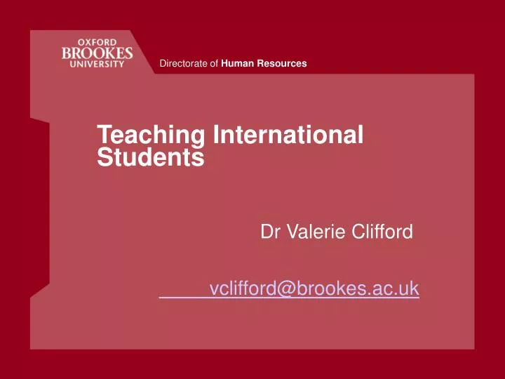 teaching international students