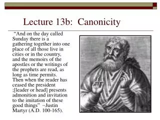 Lecture 13b: Canonicity