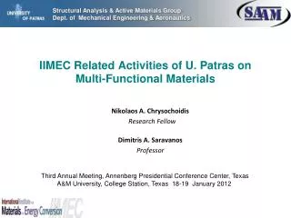IIMEC Related Activities of U. Patras on Multi-Functional Materials