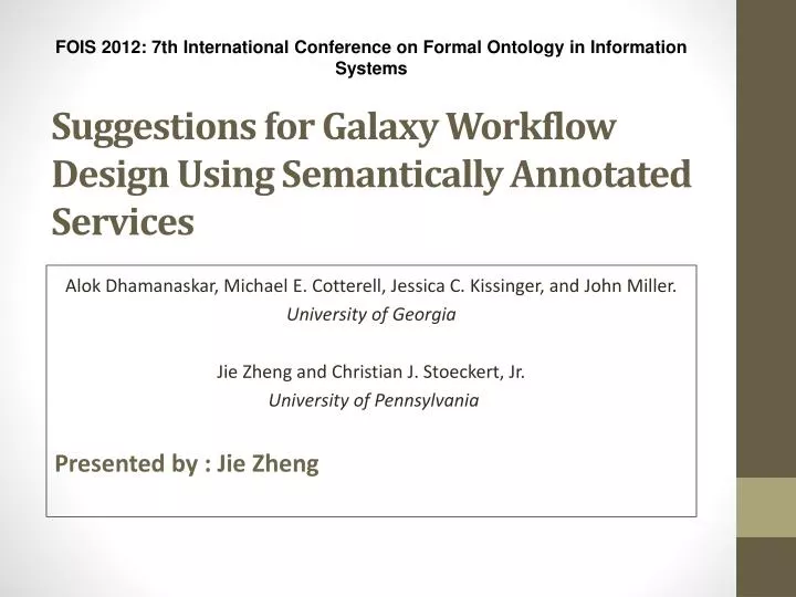 suggestions for galaxy workflow design using semantically annotated services