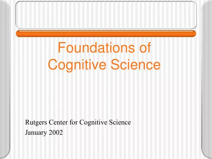 foundations of cognitive science