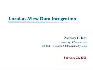 Local-as-View Data Integration