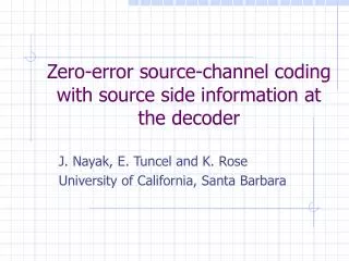 Zero-error source-channel coding with source side information at the decoder