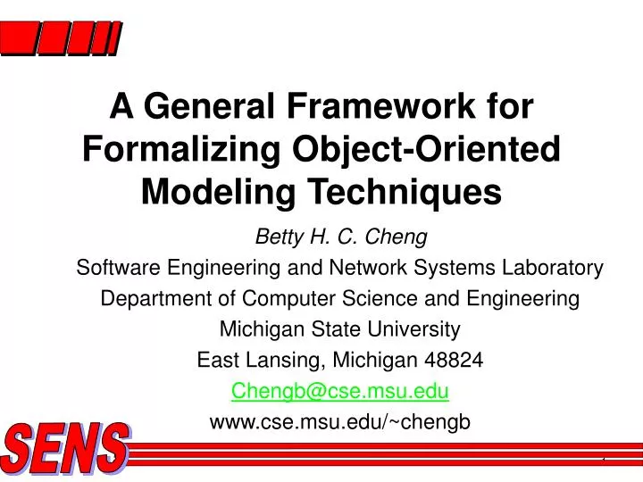 a general framework for formalizing object oriented modeling techniques