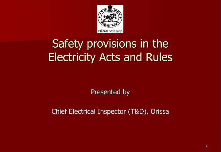 safety provisions in the electricity acts and rules