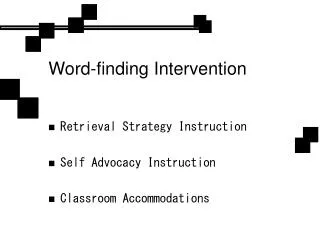 Word-finding Intervention