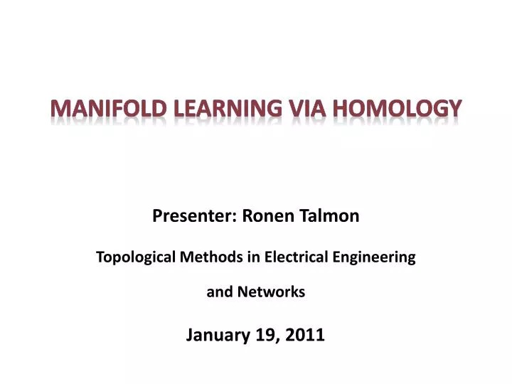 manifold learning via homology