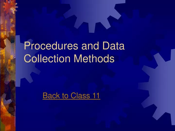 procedures and data collection methods