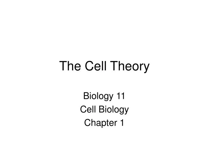 the cell theory