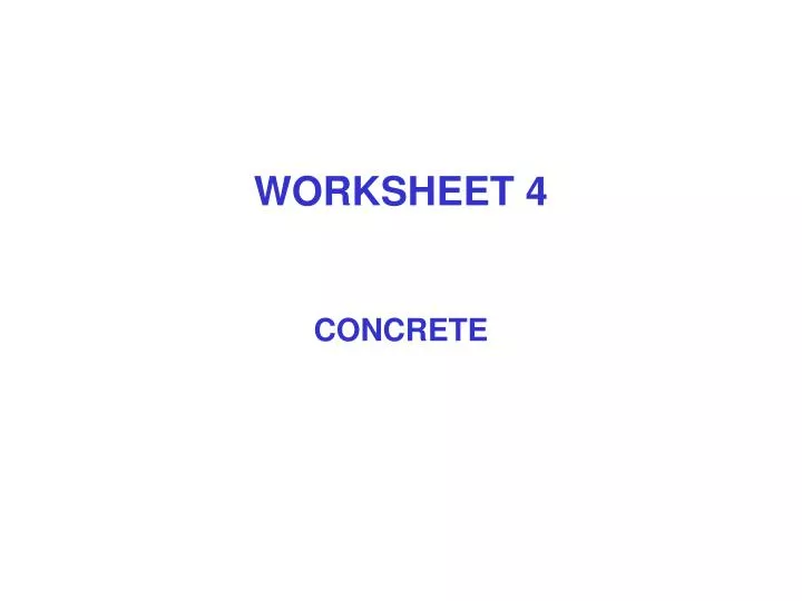 worksheet 4 concrete